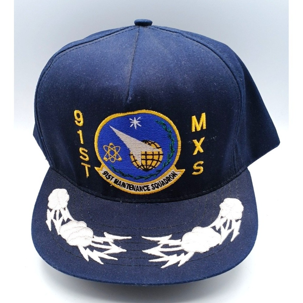 91st MXS Maintenance Squadron USAF MILITARY HAT CAP MADE IN USA rare